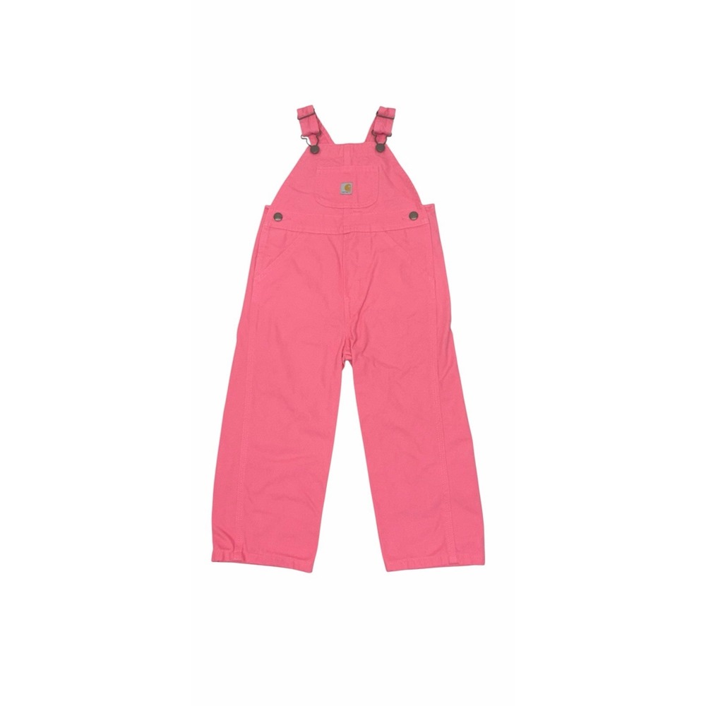 Carhartt Canvas Overalls Toddler 3T Pink Excellent Bib Dungarees OX9712-G